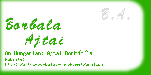 borbala ajtai business card